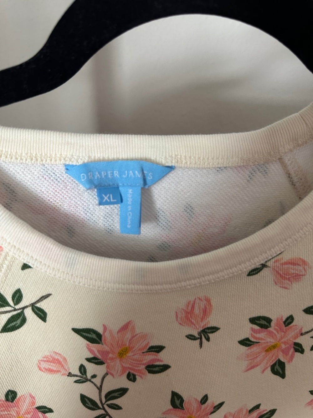 Draper James Cream Crewneck with Pink Floral Print - Picture 2 of 2
